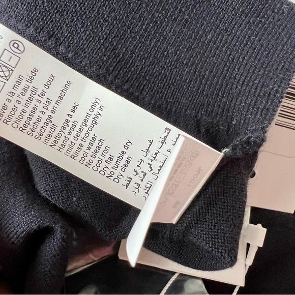 NWT Bonpoint Dapulu Navy Blue Short Sleeve Knit Sweater Pullover Top 3XL - Picture 5 of 7